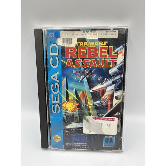 Star Wars: Rebel Assault (Sega CD, 1993) Complete W/ Case & Manual CIB TESTED - Picture 1 of 10